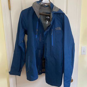 Blue Men's North Face rain jacket
